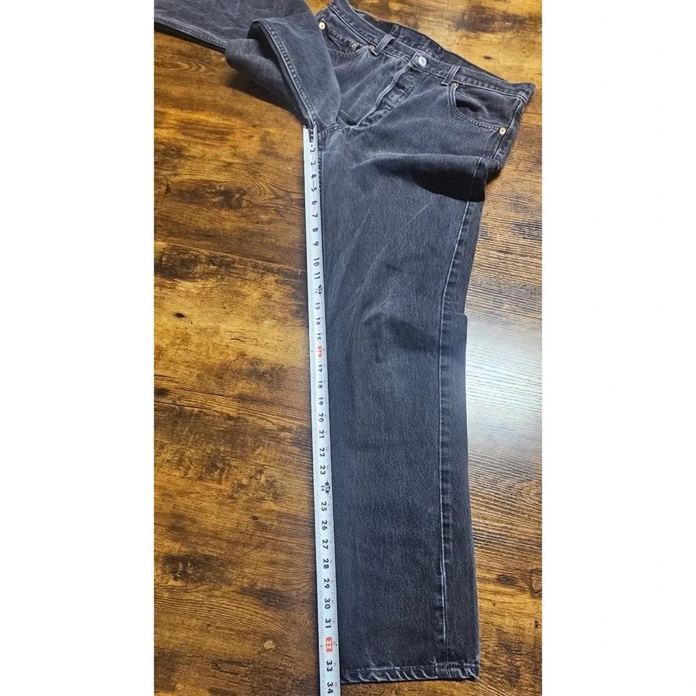 Vintage Levis 501 Faded Black Jeans USA Made Button Fly Size 34x34